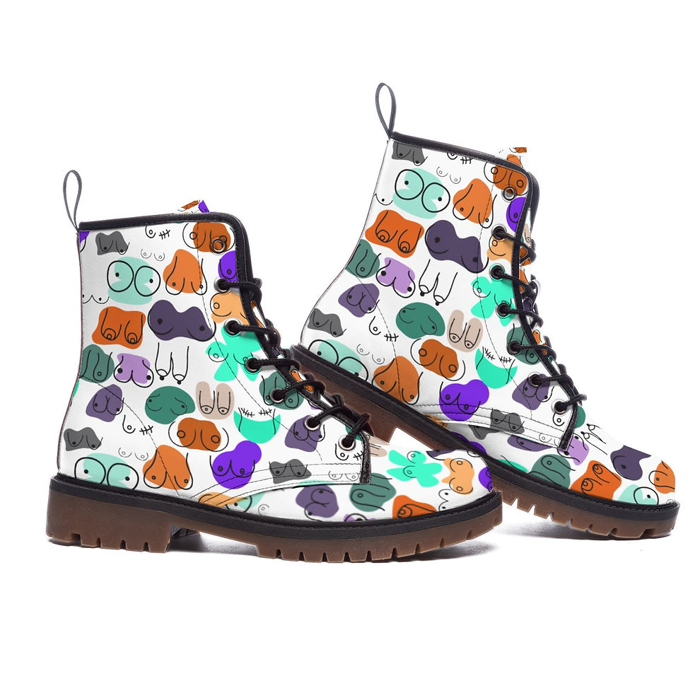 Men's Martin Boots | All Boobies Matter | Bright Boobies | Yo! Footwear