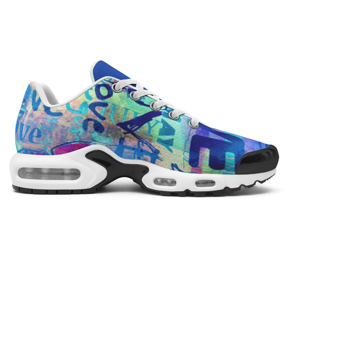 So Blue Love Graffiti Women's Air Cushion Sport Shoes