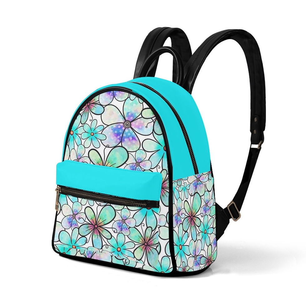 Doodle Daisies on Aqua Backpack Purse Personalized FREE Yo! Chlo Chlo