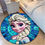 Thumbnail: Elsa Frozen Stained Glass Round Rug Non Slip Backing