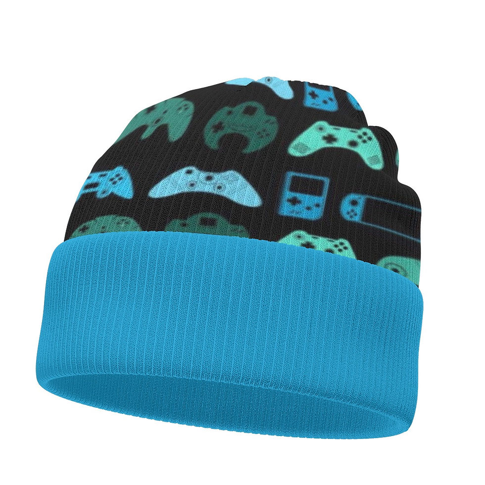 Blue Gamer Double Sided Knit Hat Beanie Cap Yo! Chlo Chlo