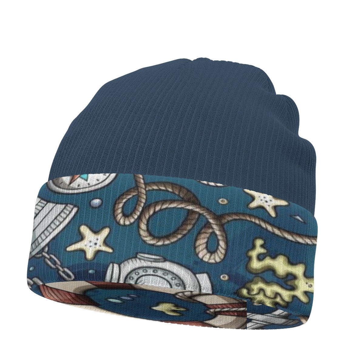 Yo! Chlo Chlo Sail the Ocean Blue Double Sided Knit Hat Beanie Cap