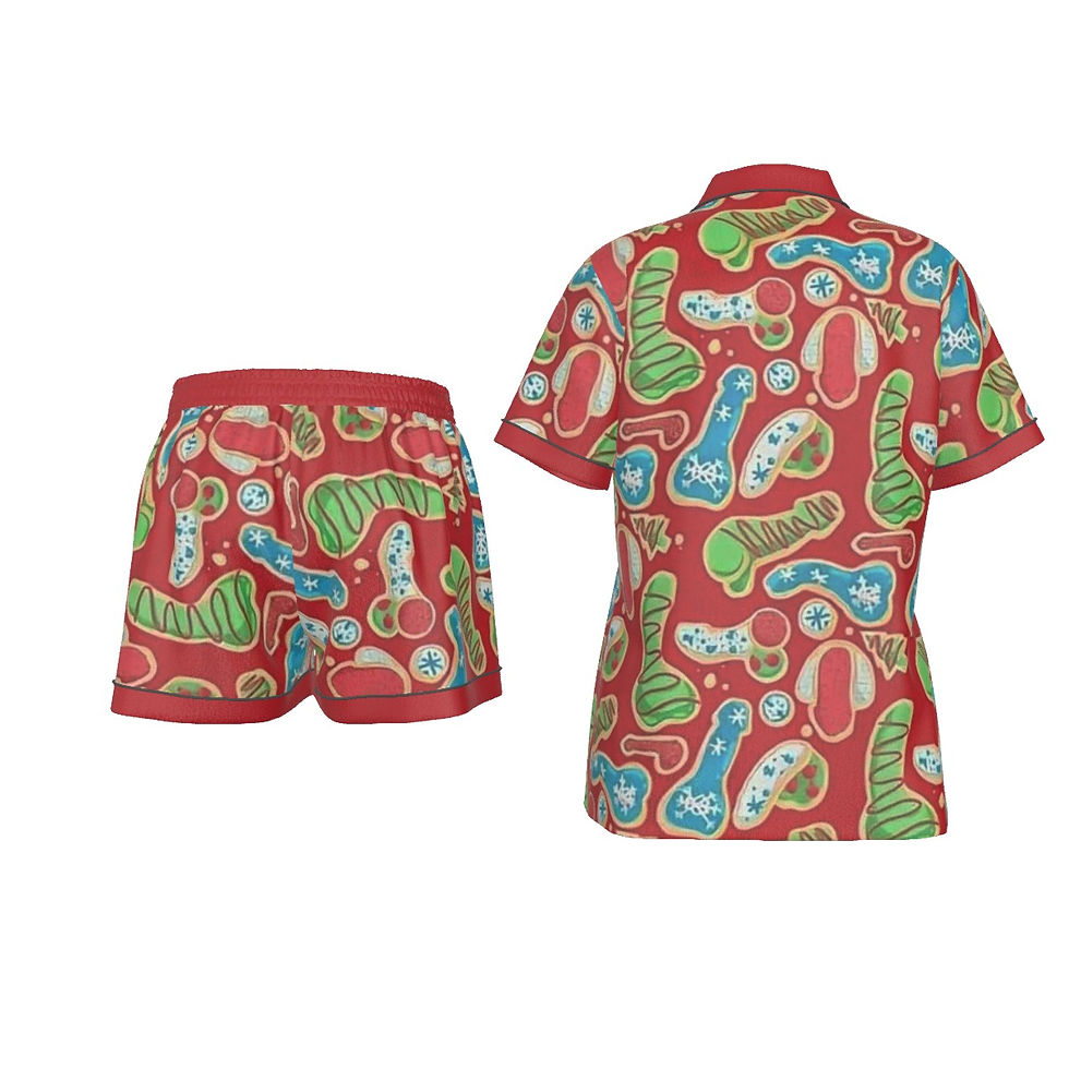 Silky Short Jammies | Naughty Christmas Cookies | Sexy PJ's for Wome