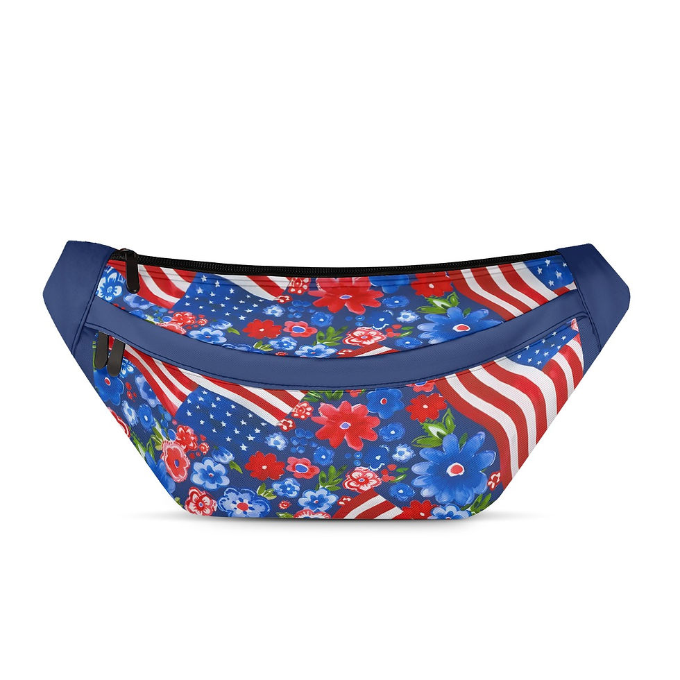 4th of July Floral Large Fanny Packet