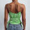 Thumbnail: Spaghetti Strap Tank Top | Pale Green Plaid | Cami Tank for Women