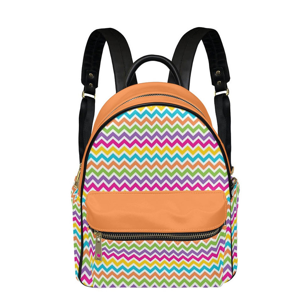 Yo! Chlo Chlo Peachy Pastel Chevron Backpack Purse Personalized FREE