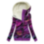 Rainbow Purple Zebra Women's Long Jacket With Fleece Lining