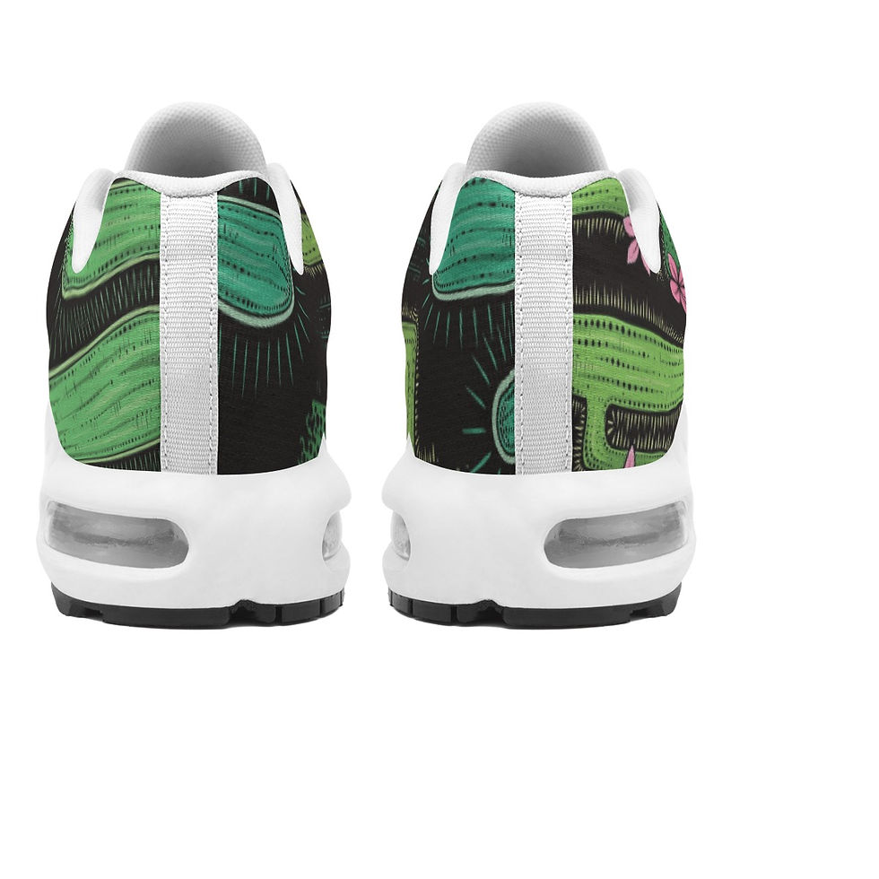 Yo! Chlo Chlo Arizona Cacti on Black Women's Air Cushion Sport Shoes