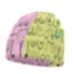Knitted Beanie | Pink and Yellow Retro | All Boobies Matter | Double Sided Hat