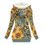 Thumbnail: Yo! Chlo Chlo Country Blue Sunflower Leopard Women's Long Jacket With Fleece Lining