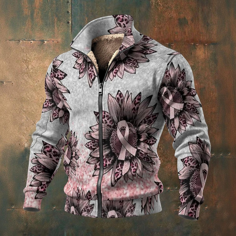 Breast Cancer Awareness AmbreThick Knit Fleece Unisex Jacket Warm Soft and Cozy