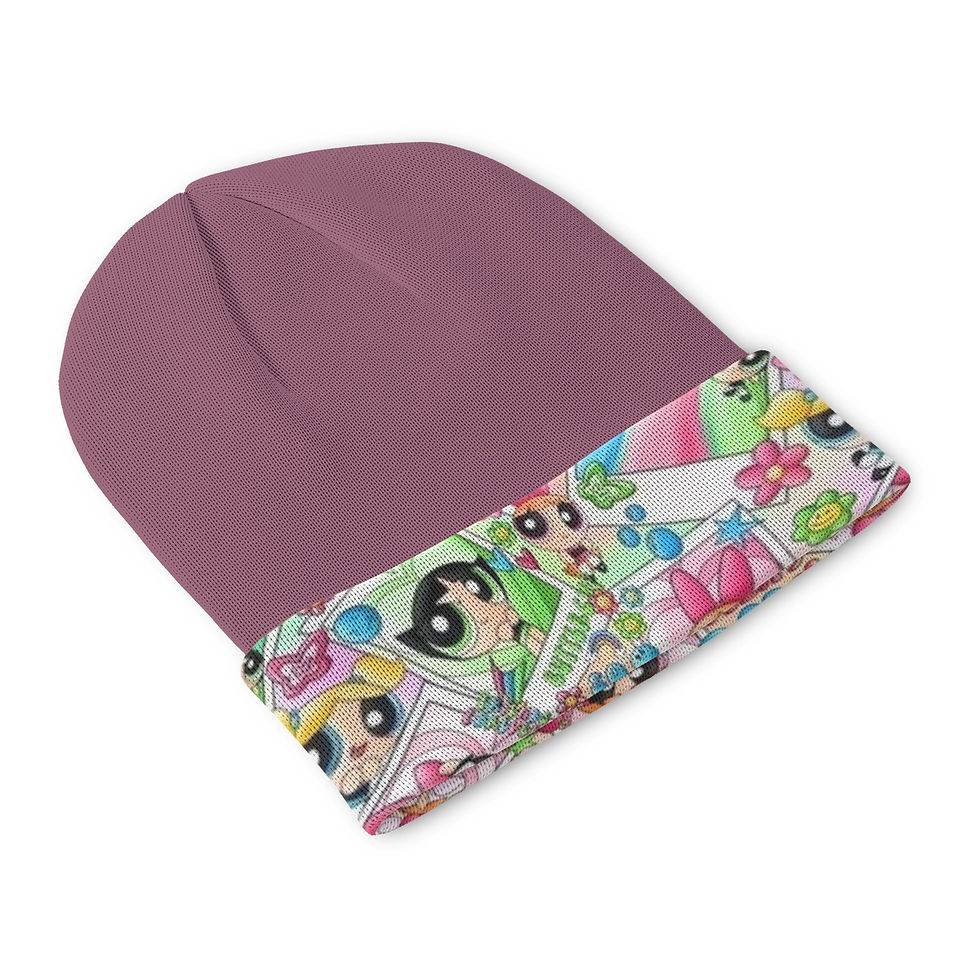 Yo! Chlo Chlo Power Puff Girls Aesthetic Double Sided Knit Hat Beanie Cap