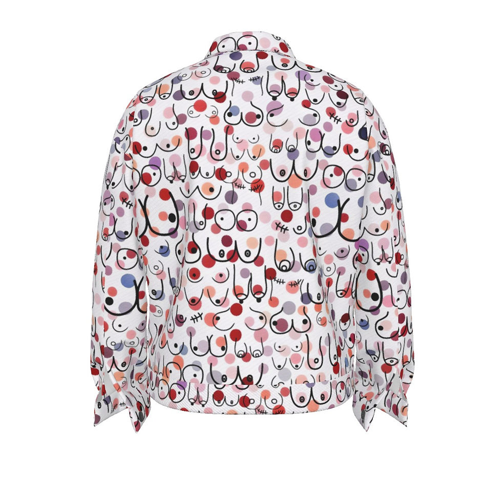 Jean Jacket | All Boobies Matter Pink and Red Polka Dots Unisex Lapel Jacket 100