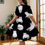 Thumbnail: V-Neck Sun Dress | Black and White Cats | A-Line Free Flowing Dress | Yo! Women