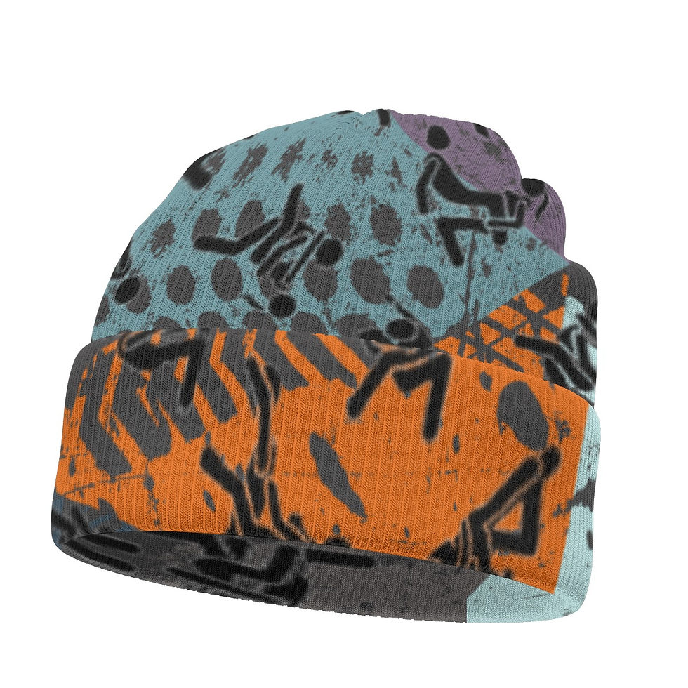 Knitted Beanie | Naughty Stick People | Pecker Tracks | Double Sided Hat