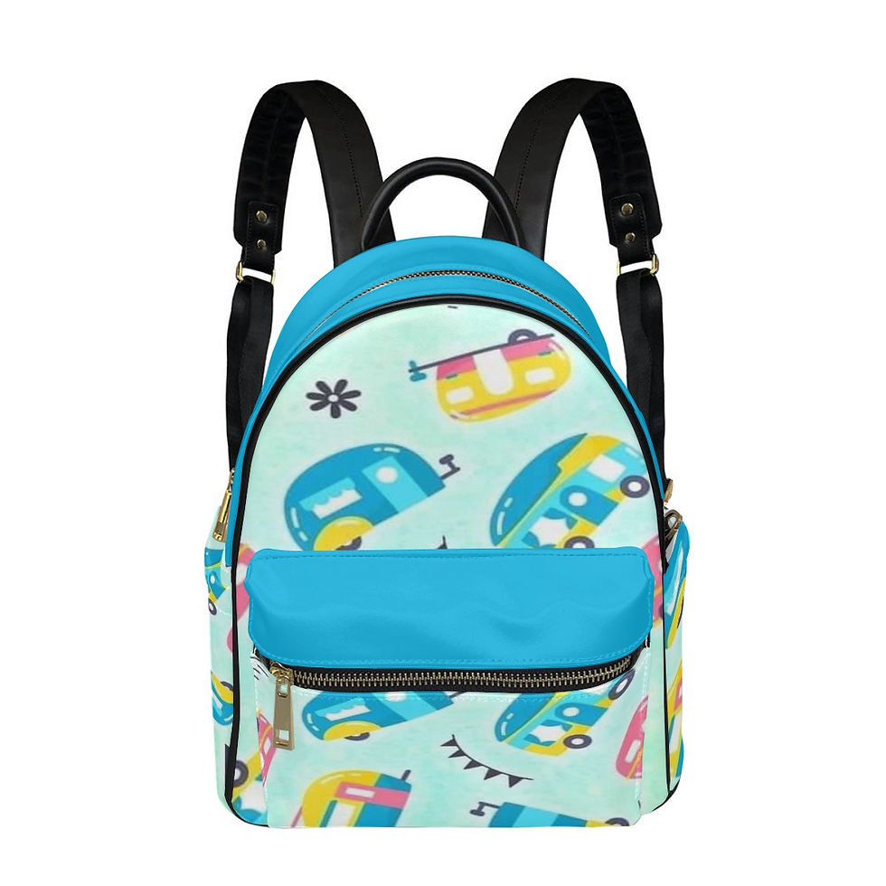 Yo! Chlo Chlo Happy Camper on Aqua Backpack Purse Personalized FREE