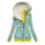 Little Rubber Duckies in Yellow Women's Long Jacket With Fleece Lining
