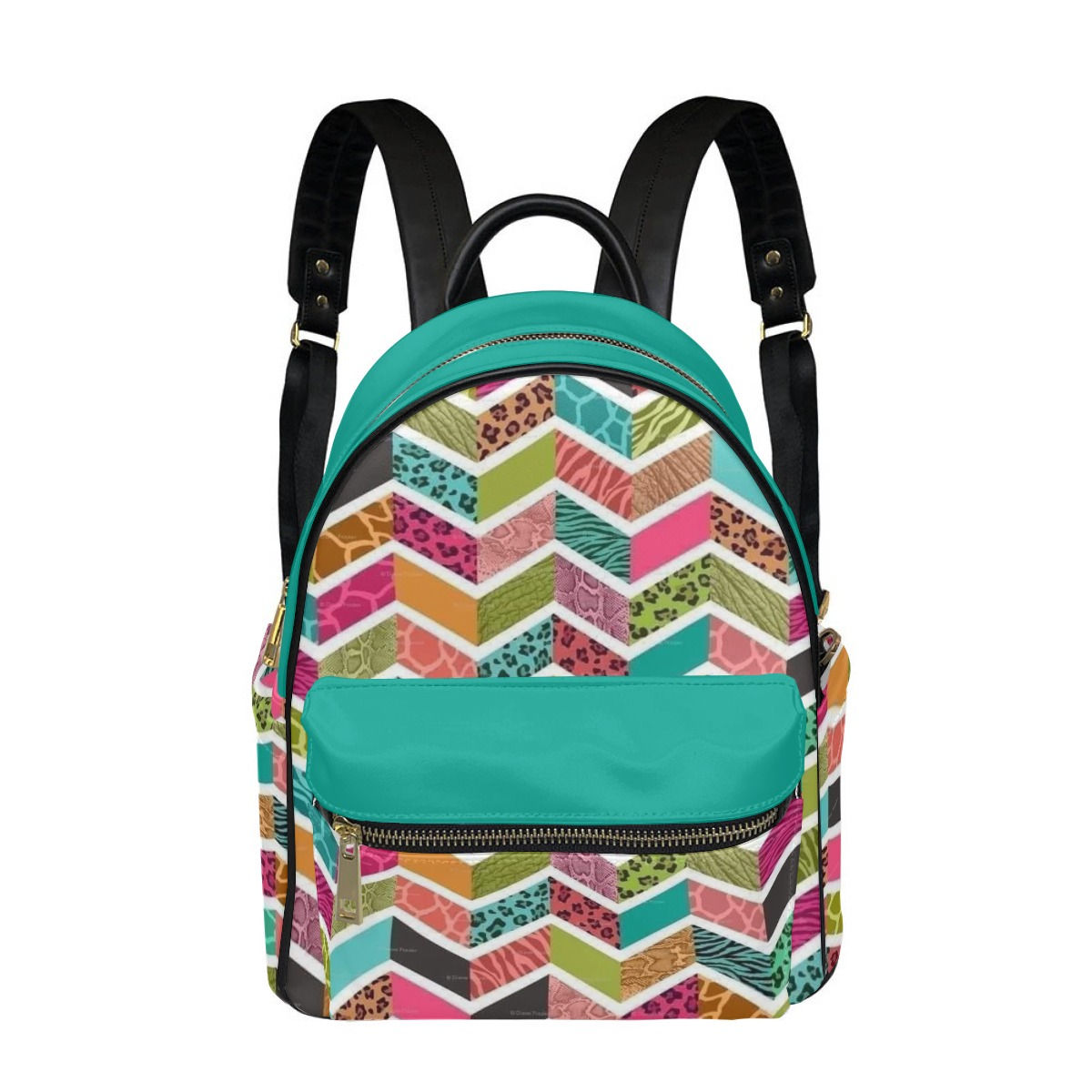 Yo! Chlo Chlo Colorful Chevron Leopard Print Backpack Purse Personalized FREE