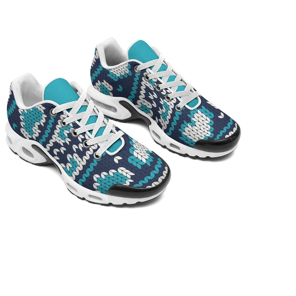Yo! Chlo Chlo Blue Hearts Ugly Sweater Women's Air Cushion Sport Shoes