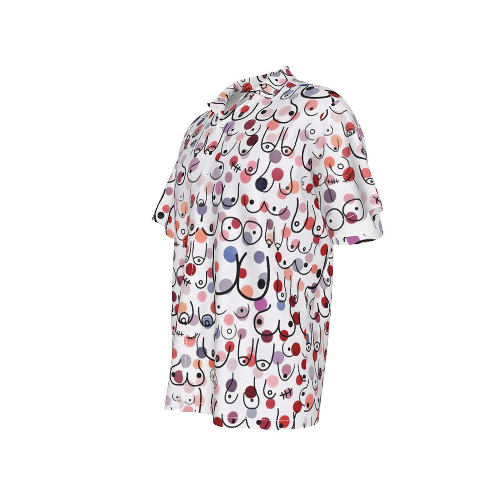 Hawaiian Shirt | All Boobies Matter | Pink Polka Dots | Yo! Chlo Chlo