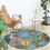 Thumbnail: Boho Feather Round Rug Non Slip Backing Perfect for the Chic Chick