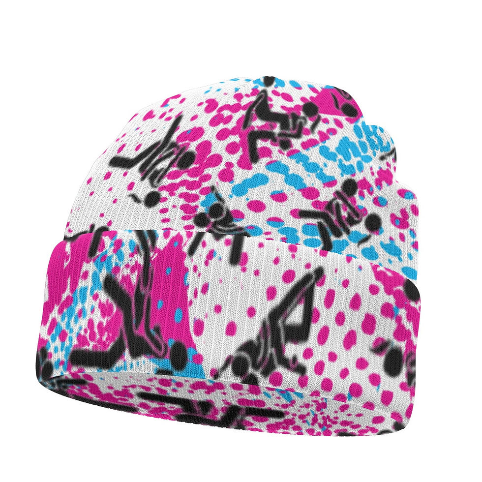 Knitted Beanie | Naught Stick People Hot Pink Sport | Double Sided Hat