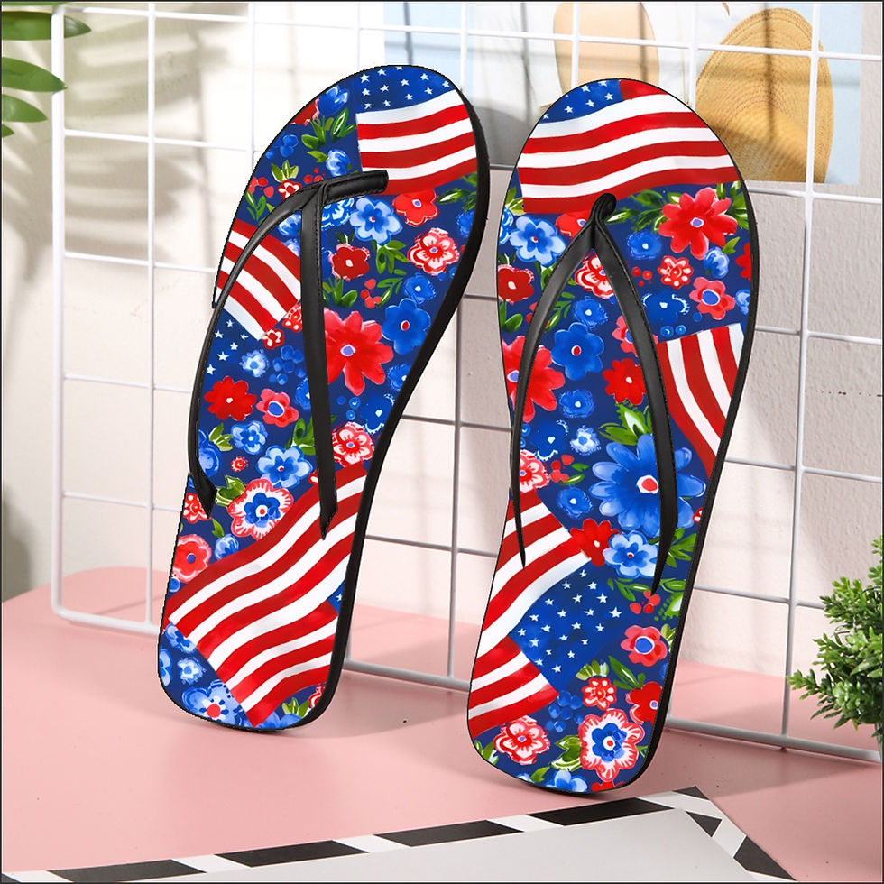 4th of July Floral Flip Flops for Men inspired by our Son Cody