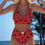 Thumbnail: Two Piece Halter Bikini Set | Naughty Stick People | Dark Orangish Red