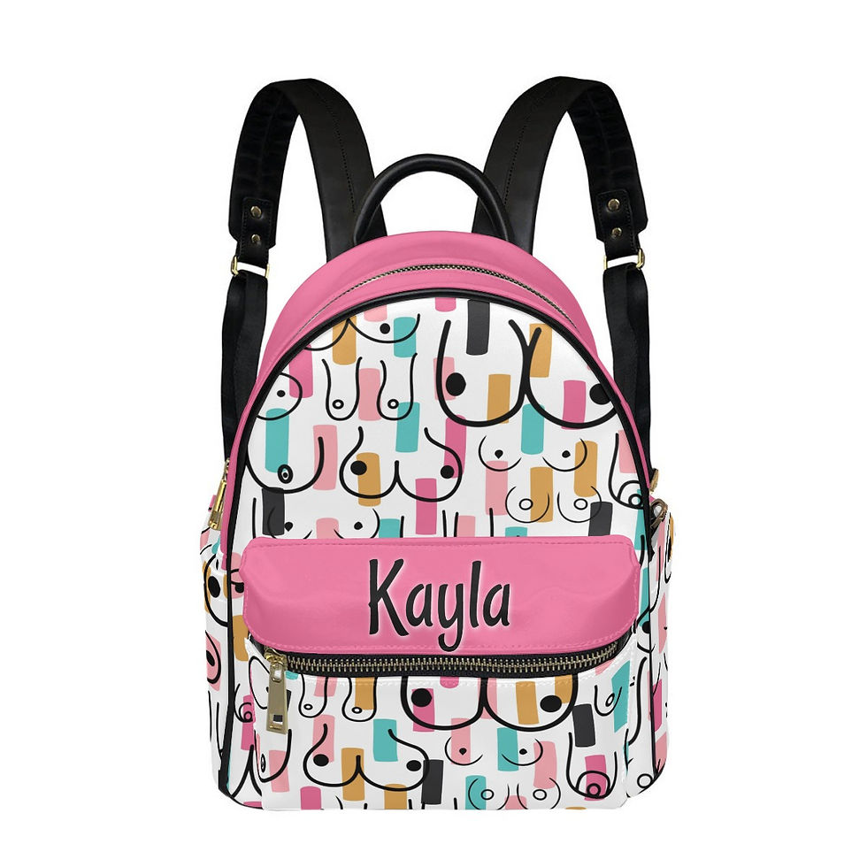 Purse Backpack | All Boobies Matter | Pink Confetti | Personalized Small