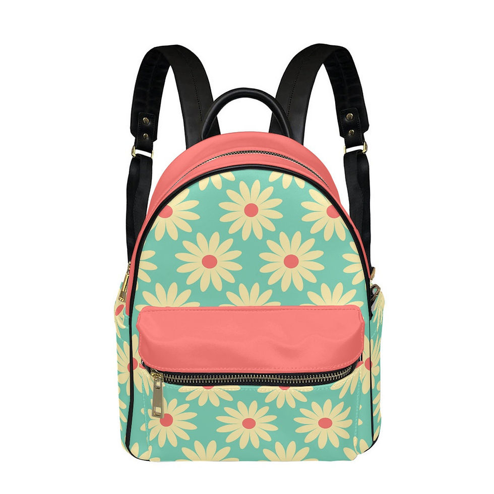 Yo! Chlo Chlo Simple Daisy on Salmon Backpack Purse Personalized FREE