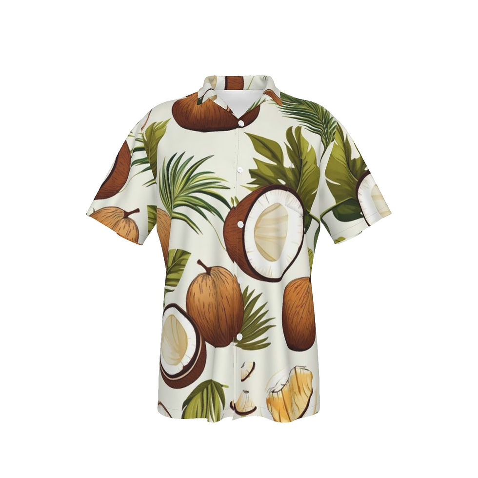 Coconut Craze Yo! Aloha Hawaiian Shirt for Men Loose and Comfort
