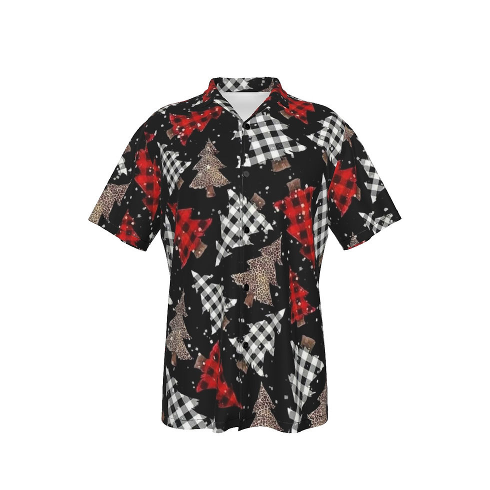 Buffalo Christmas Trees | Hawaiian Shirt for Men | 4 Way Stretch Fa