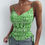 Thumbnail: Spaghetti Strap Tank Top | Pale Green Plaid | Cami Tank for Women