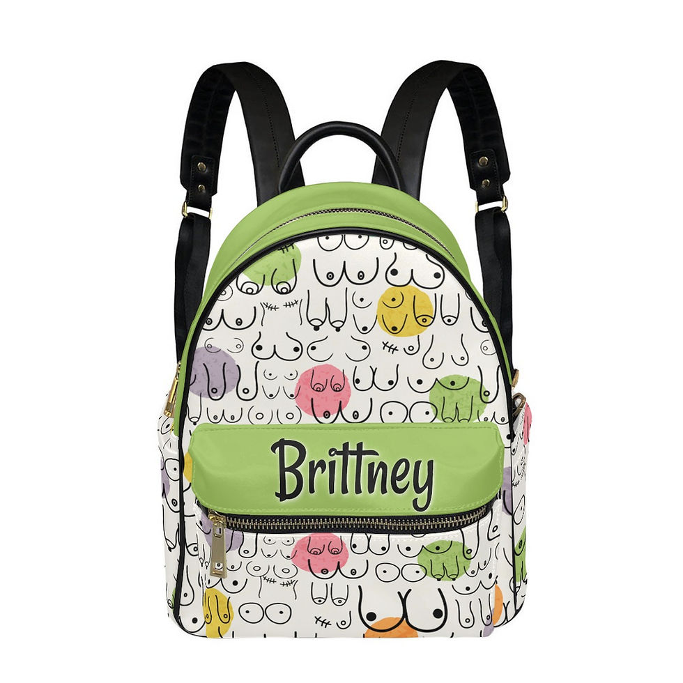 Purse Backpack | All Boobies Matter Pastel Polka Dots | Personalized Small