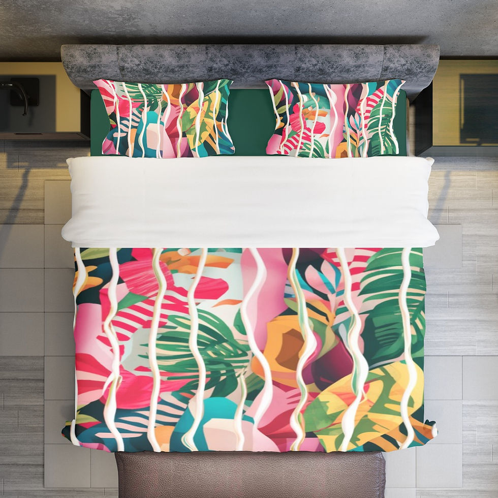 Tropical Waves | 4 Piece Duvet Cover Set with Sheet and Pillowcases