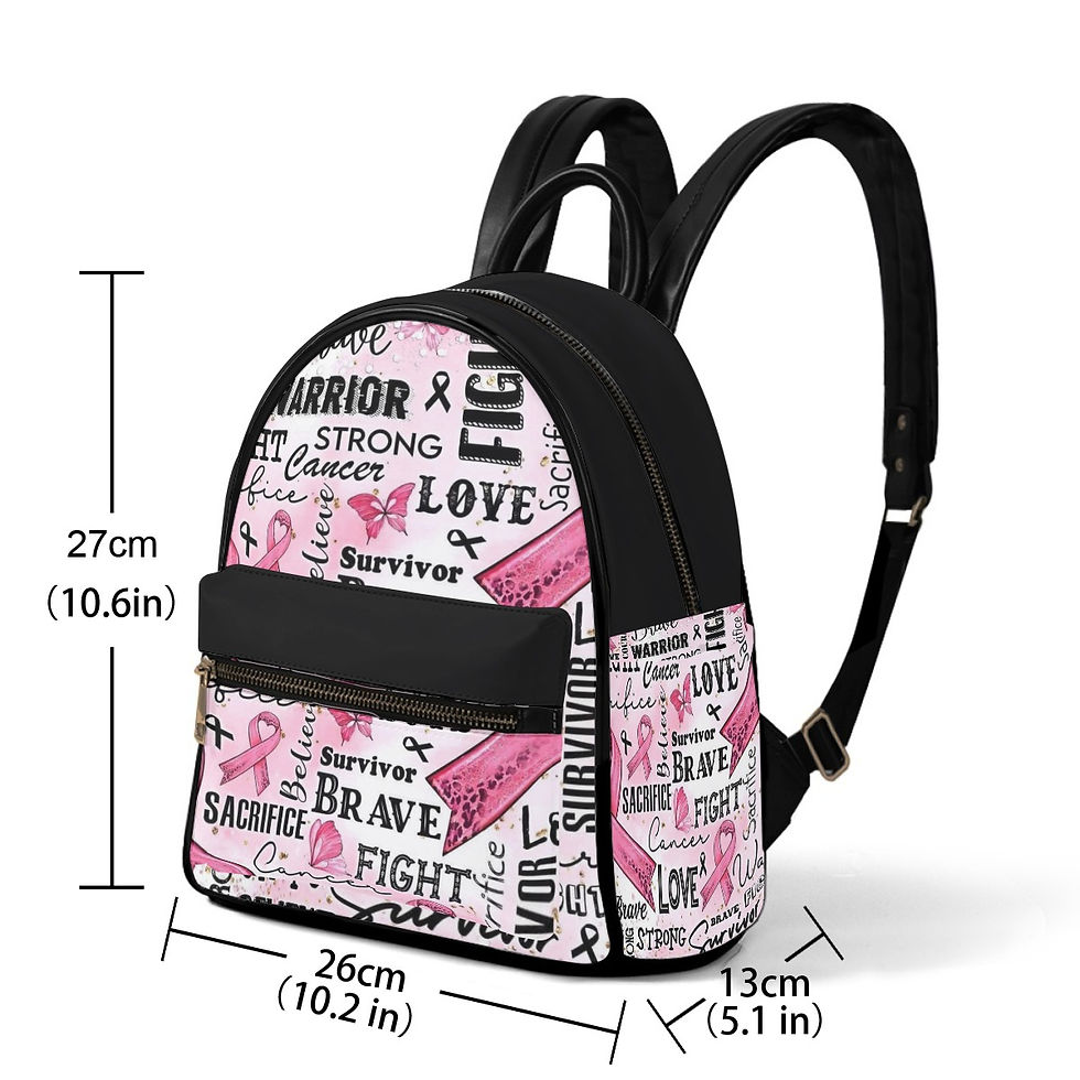 Yo! Chlo Chlo Breast Cancer Pink Ribbon Backpack Purse Personalized FREE