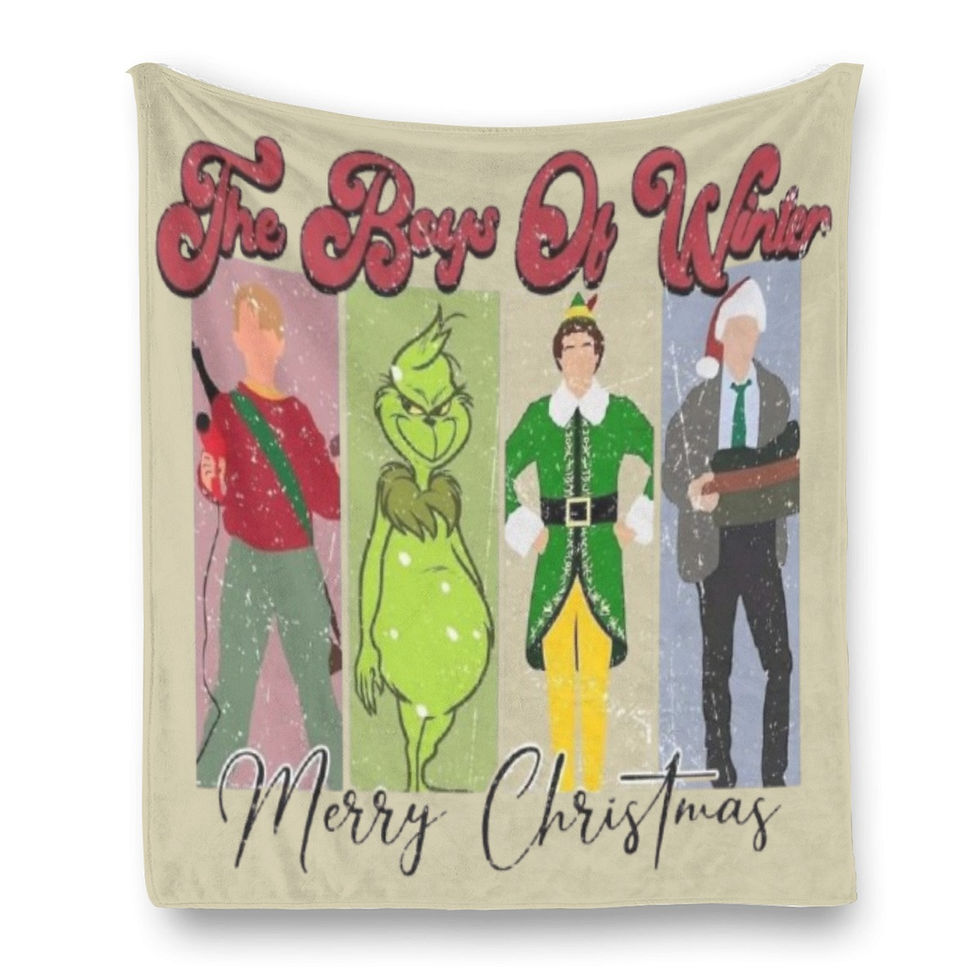 The Boys of Winter Christmas Single-Side Printing Flannel Blanket