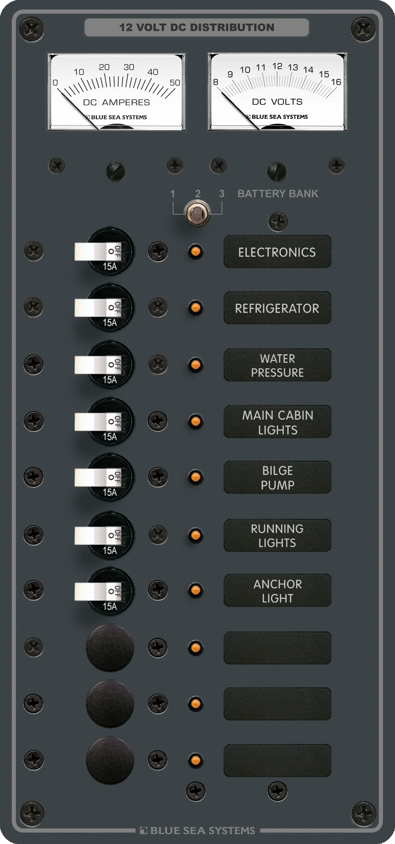 Blue Sea Systems DC 10 Position Panel 8082