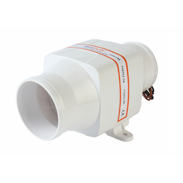 Ventilador de sentina en línea SEAFLO de 3" y 130 CFM - 12 VCC