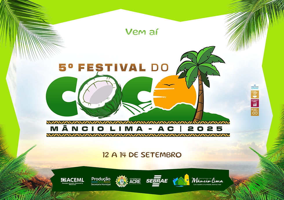 Festival do Coco está de volta: três dias de festa, cultura, agronegócio e grandes atrações em Mâncio Lima