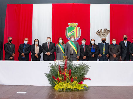 Posse do prefeito, vice-prefeita e dos 11vereadores ocorreu através de uma Live