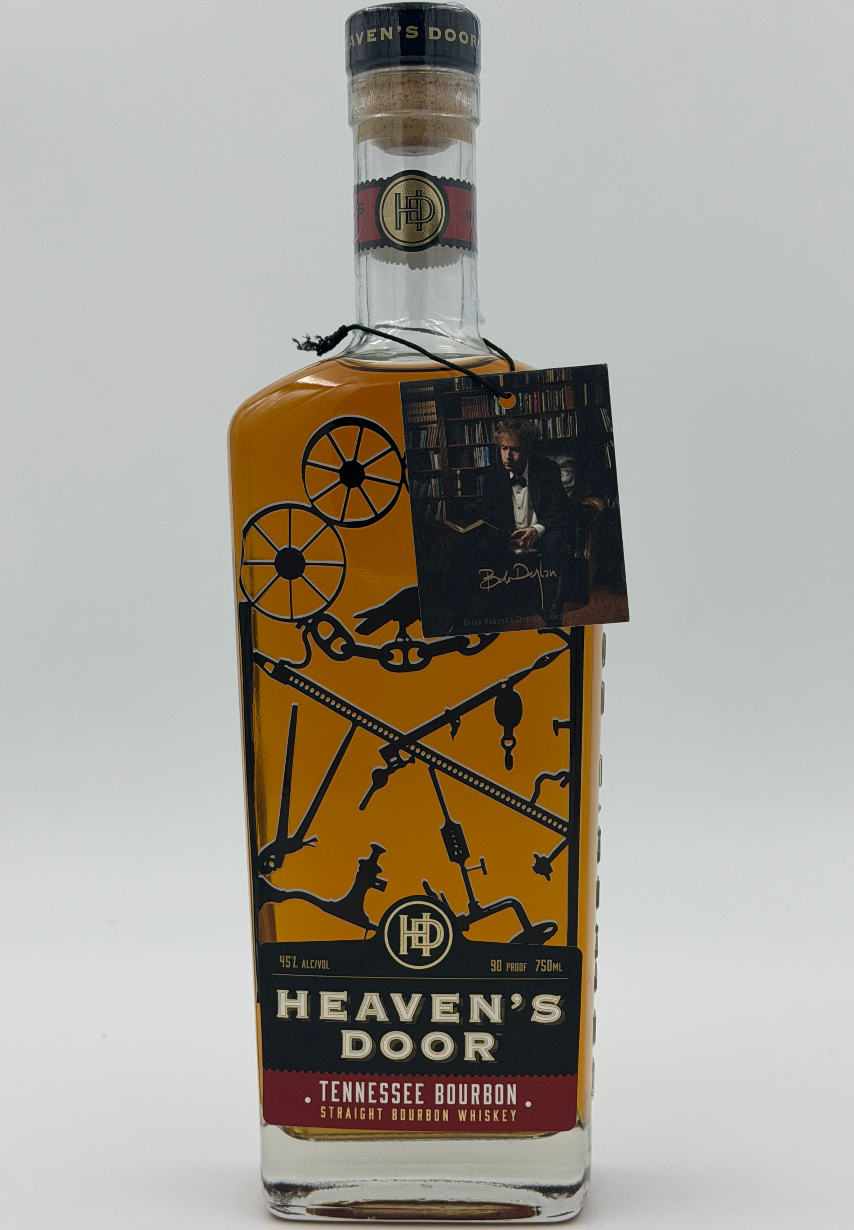 Heavens Door Tennessee Straight Bourbon Whiskey 45% Bob Dylan 750ml Rare