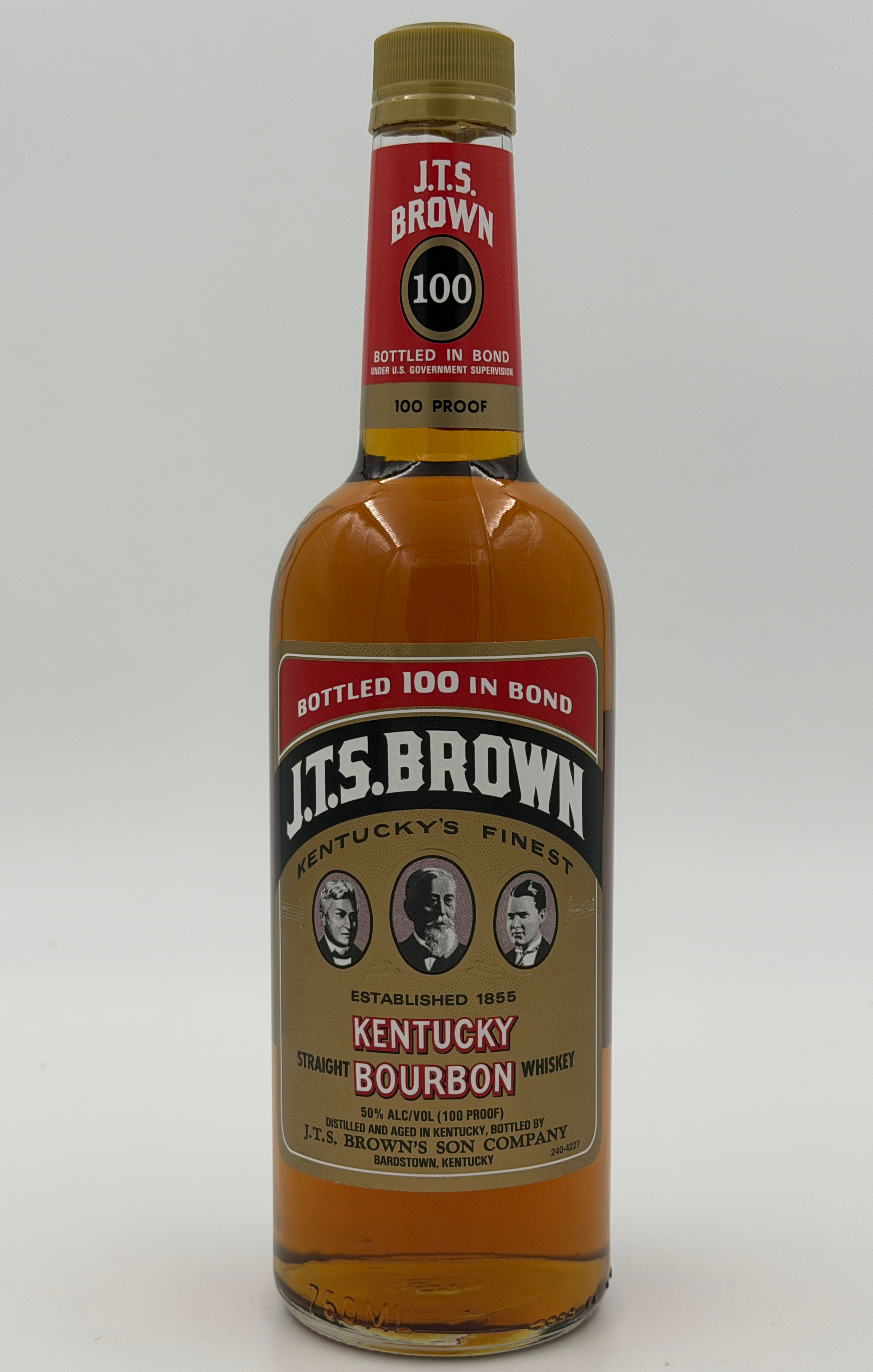 JTS Brown Bottled In Bond Bourbon 50% 100 Proof Heaven Hill Kentucky 750ml
