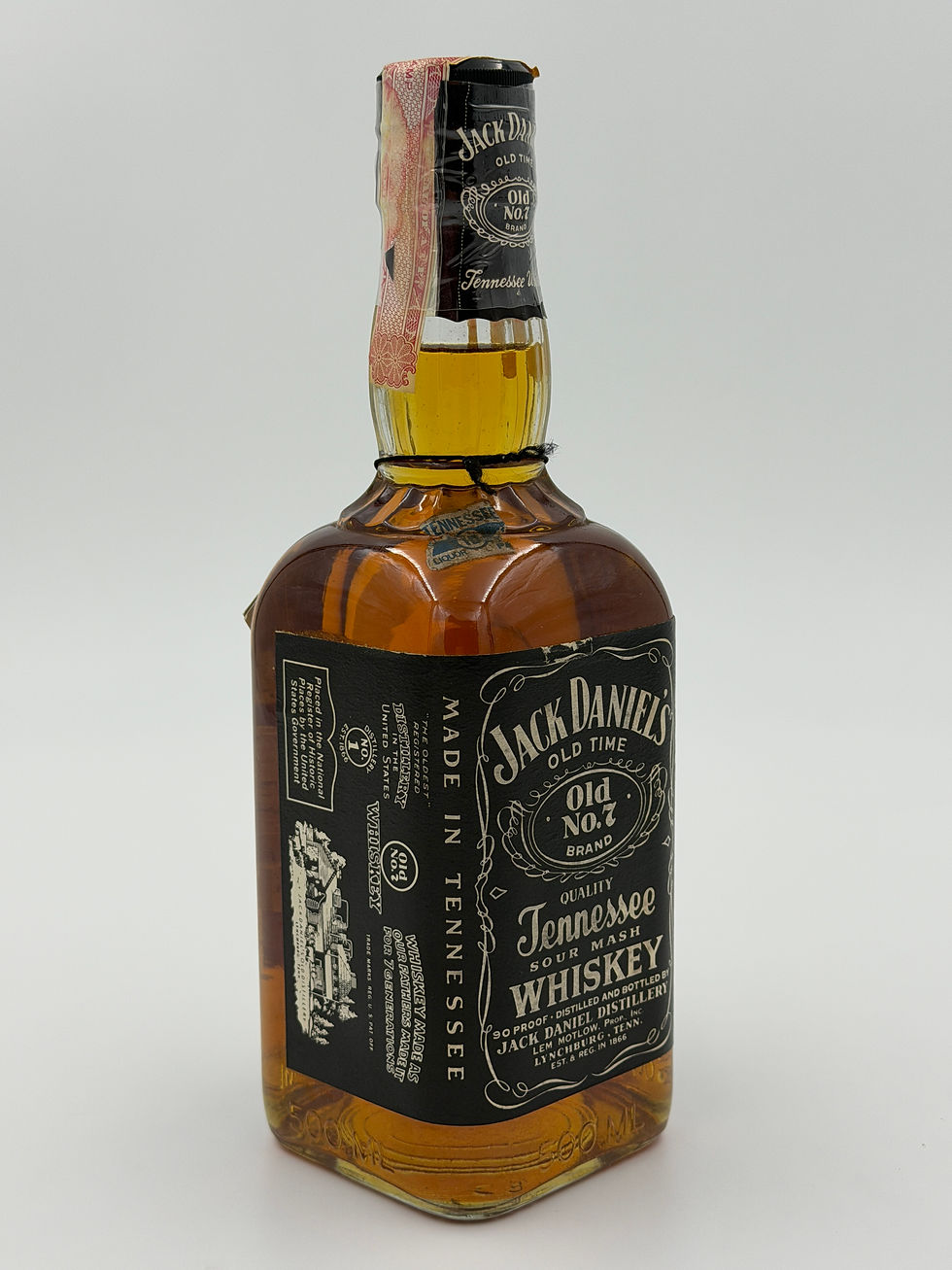 Thumbnail: Jack Daniel’s Black Label 1983 500ml Square Bottle Tax Stamp Paper Seal Cello