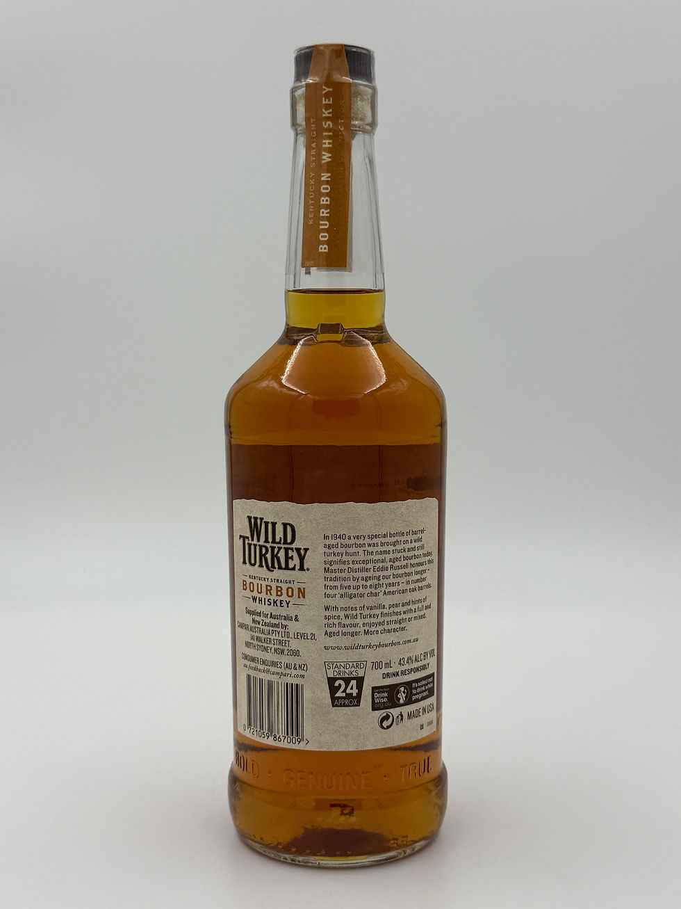 Thumbnail: Wild Turkey 86.8 Proof 700ml Kentucky Straight Bourbon Whiskey 43.4% Bottling 
