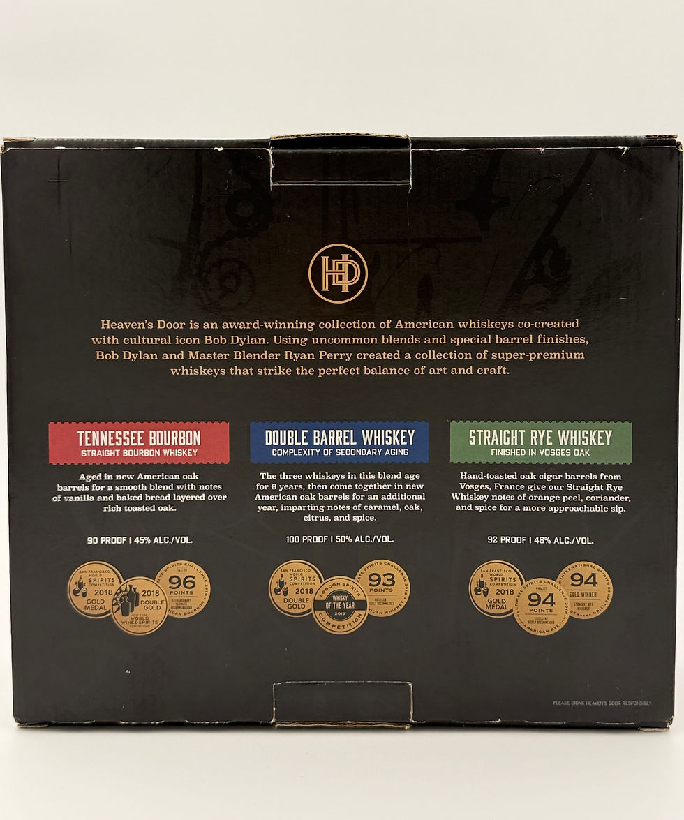 Thumbnail: Heaven’s Door Trio Whiskey Gift Set Tennessee Bourbon Rye Double Barrel USA Only