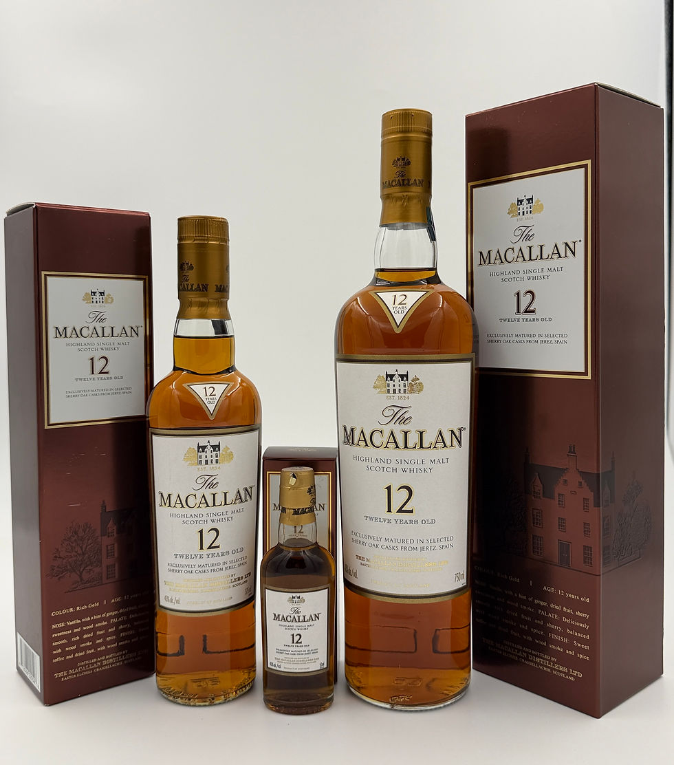 Thumbnail: Macallan 12 Year Old 43% Sherry Oak Set 50ml 375ml 750ml AU Import Very Rare 