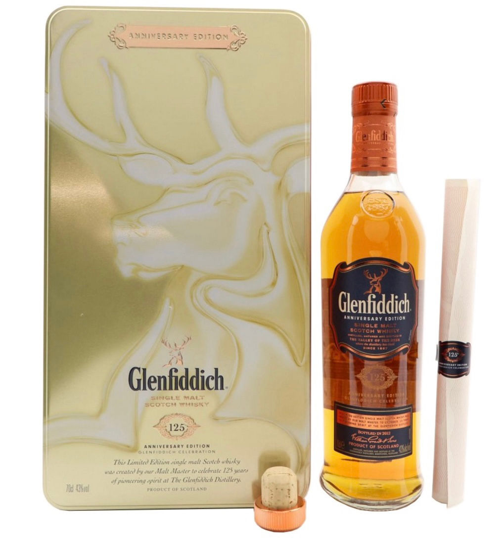 Glenfiddich 125th Anniversary Edition 700ml 43% Tin Box Rare Scotch Whisky Gift