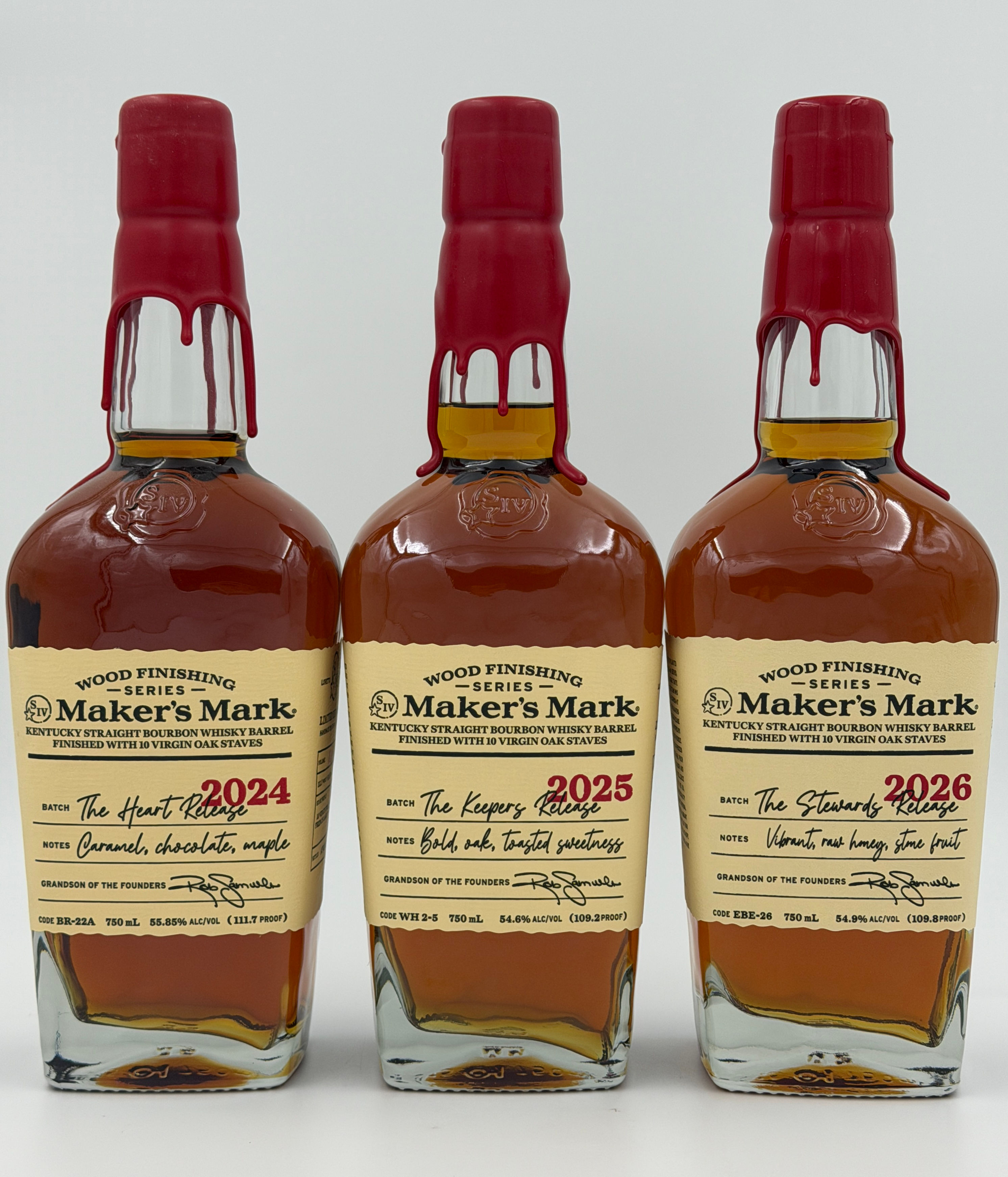 Makers Mark Wood Finishing Series 1 2 3 - 2024 2025 2026 Rare Bourbon Set Trio