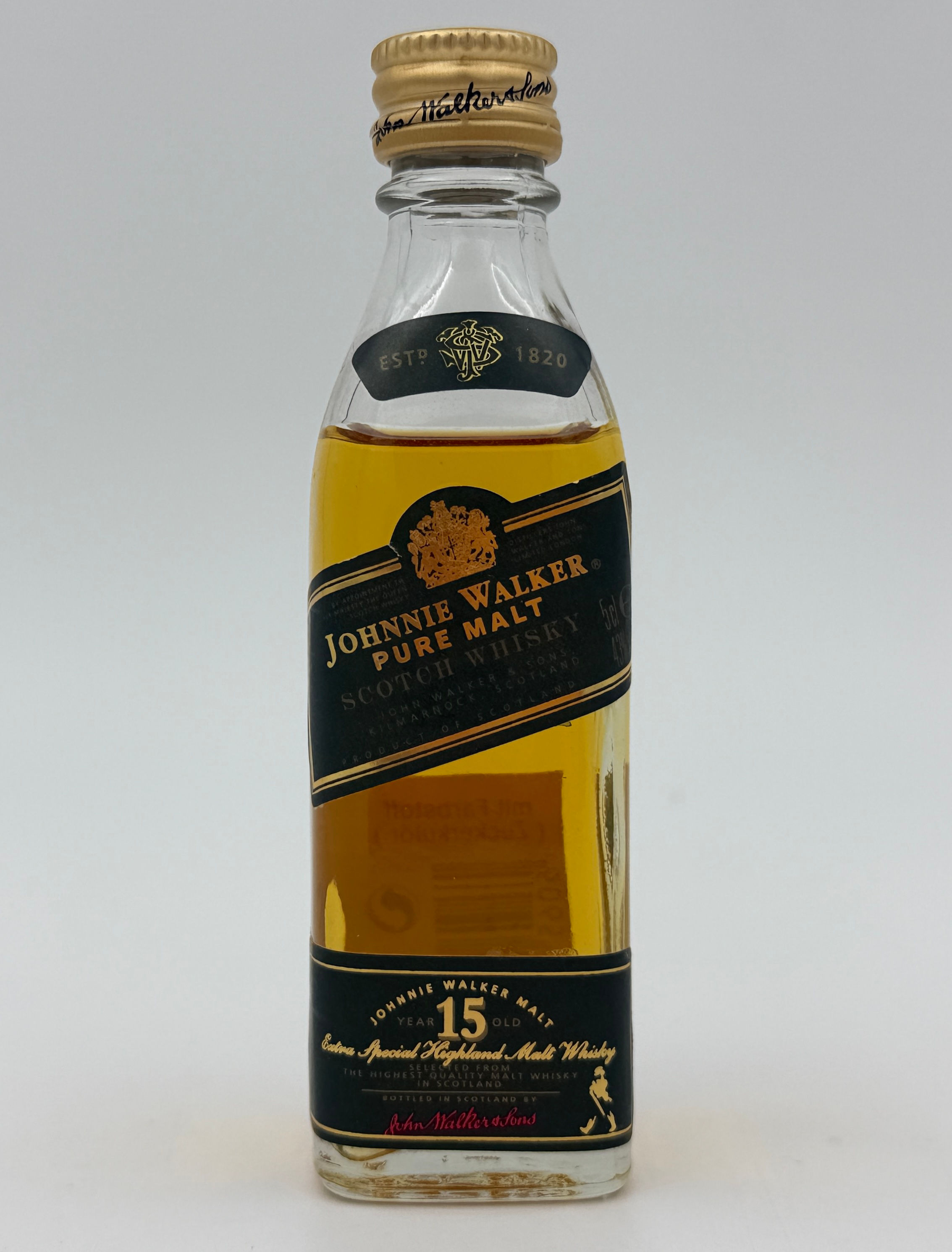 Johnnie Walker Pure Malt 15YO Mini 50ml 43% Rare Green Label Scotch Whisky
